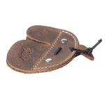 Brown leather archery finger tab for comfortable archery shooting tab and equipment 