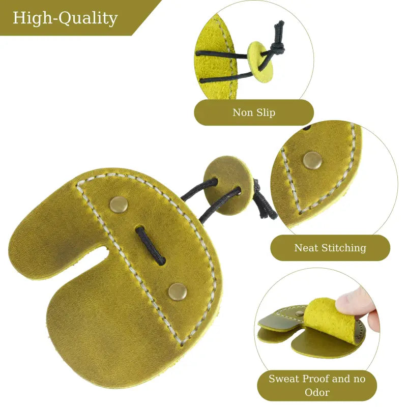 Olive-green Leather Archery Finger Tab for optimal archery shooting tab and archery equipment 