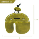 Olive-green leather archery finger tab for comfortable archery shooting tab and equipment 