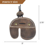 Brown leather archery finger tab for comfortable archery shooting tab and equipment 