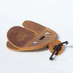 Brown leather archery finger tab for comfortable archery shooting tab and archery equipment 