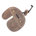 Brown leather archery finger tab for comfortable shooting and enhanced archery equipment 