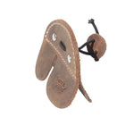 Brown leather archery finger tab for comfortable archery shooting tab and equipment 