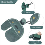 Green leather archery finger tab for comfortable archery shooting tab and equipment 