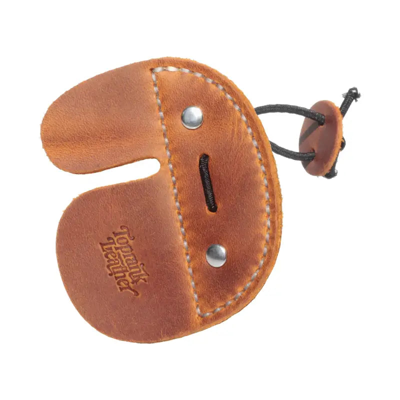 Brown leather archery finger tab for precise archery shooting tab and archery equipment #Camel