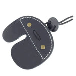 Black leather archery finger tab for comfortable archery shooting tab and archery equipment 