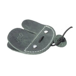 Gray leather archery finger tab for comfortable archery shooting tab and archery equipment 