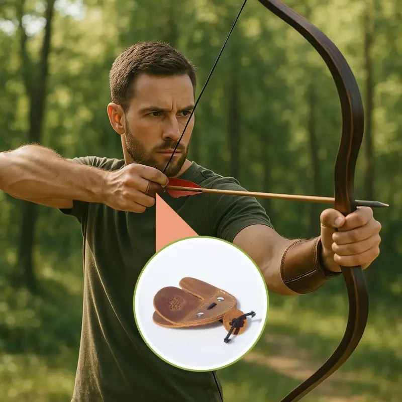 Leather archery finger tab for comfortable archery shooting tab and archery equipment 