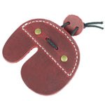 Maroon leather archery finger tab for accurate archery shooting and reliable archery equipment 