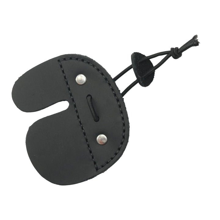 Leather Archery Finger Tab — Black