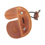 Brown leather archery finger tab for precise archery shooting tab and archery equipment 