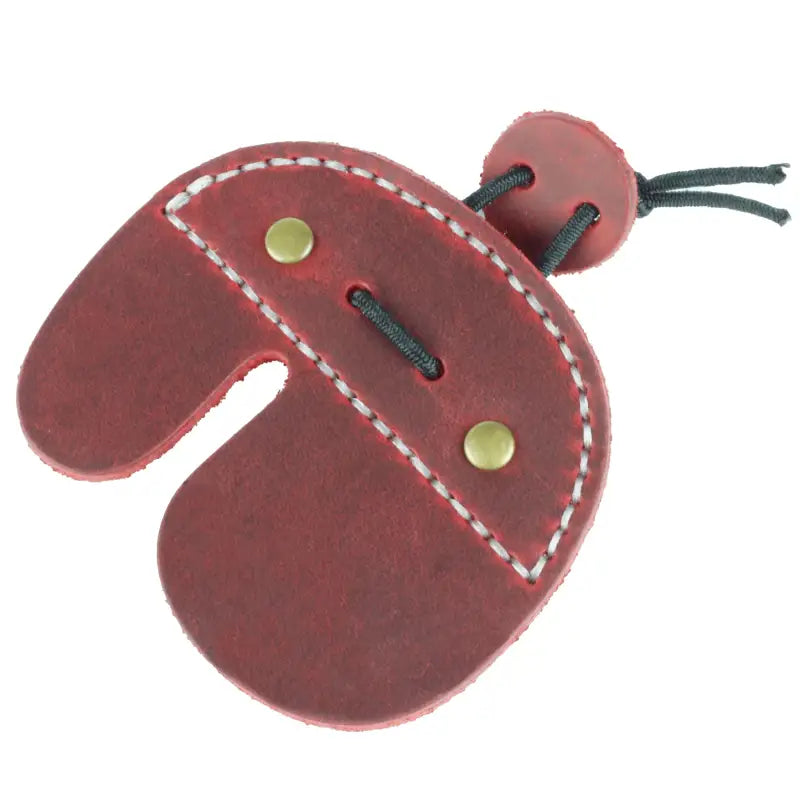 Burgundy Leather Archery Finger Tab for precision and comfort in archery equipment