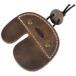 Brown Leather Archery Finger Tab for precision and comfort in archery shooting