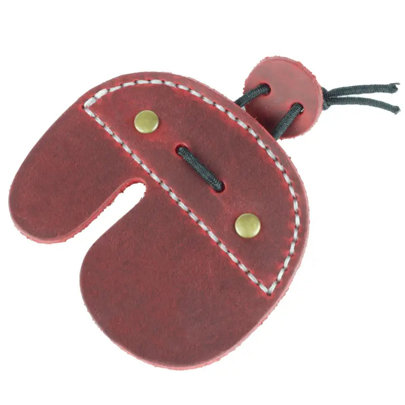 Maroon leather archery finger tab for accurate archery shooting and reliable archery equipment 