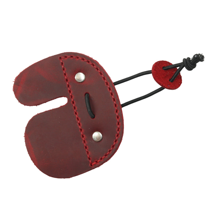 Leather Archery Finger Tab — Red