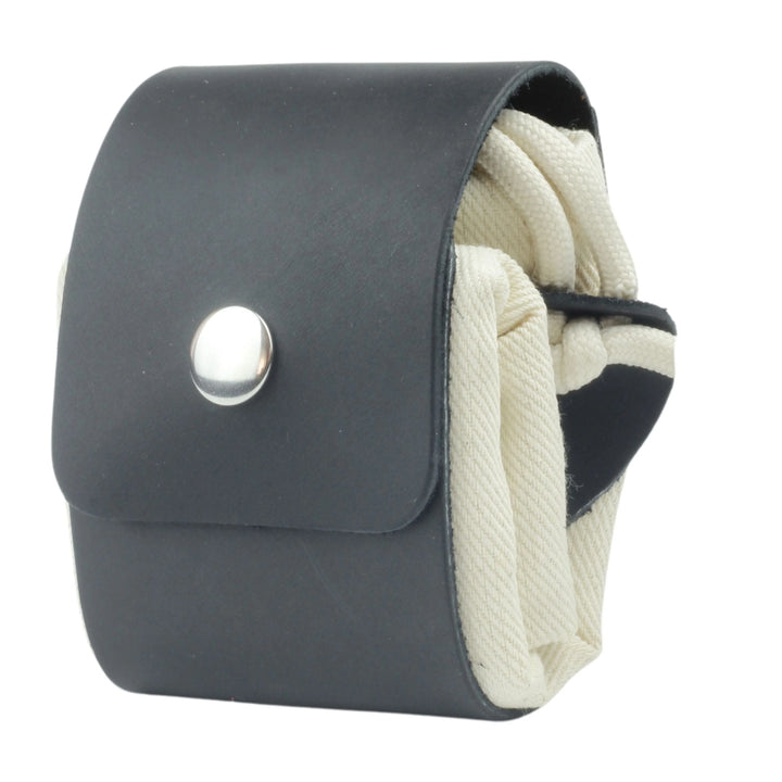 Leather Foraging Pouch — Black-Off-White