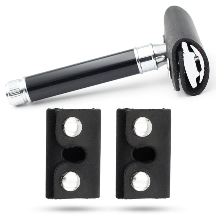 Leather Safety Razor Case — Black 2 Pack