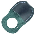 High-quality green leather thumb protector for woodworkers and artisans.