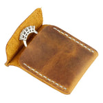 Leather Wedding Ring Case featuring a stylish ring pouch for elegant jewelry storage