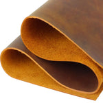 Folded brown Full-Grain Genuine Leather Sheets for crafts and tooling leather projects 