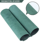 Two rolls of green pull-up leather in Full-Grain Genuine Leather Sheets for Crafts 
