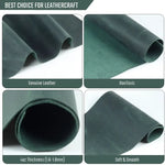 Green leather sheets with textures ideal for crafts, tooling leather, and veg tan leather projects 