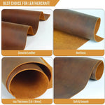 Leathercraft material samples of Full-Grain Genuine Leather Sheets for Crafts and Tooling 