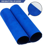 Rolled blue leather showcasing Full-Grain Genuine Leather Sheets for crafts and tooling 
