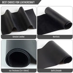 Black leather samples showcasing Full-Grain Genuine Leather Sheets for Crafts and Tooling 