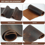 Leathercraft material samples of Full-Grain Genuine Leather Sheets for Crafts and Tooling 