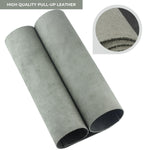 Two rolls of gray full grain leather sheets for crafts and DIY projects