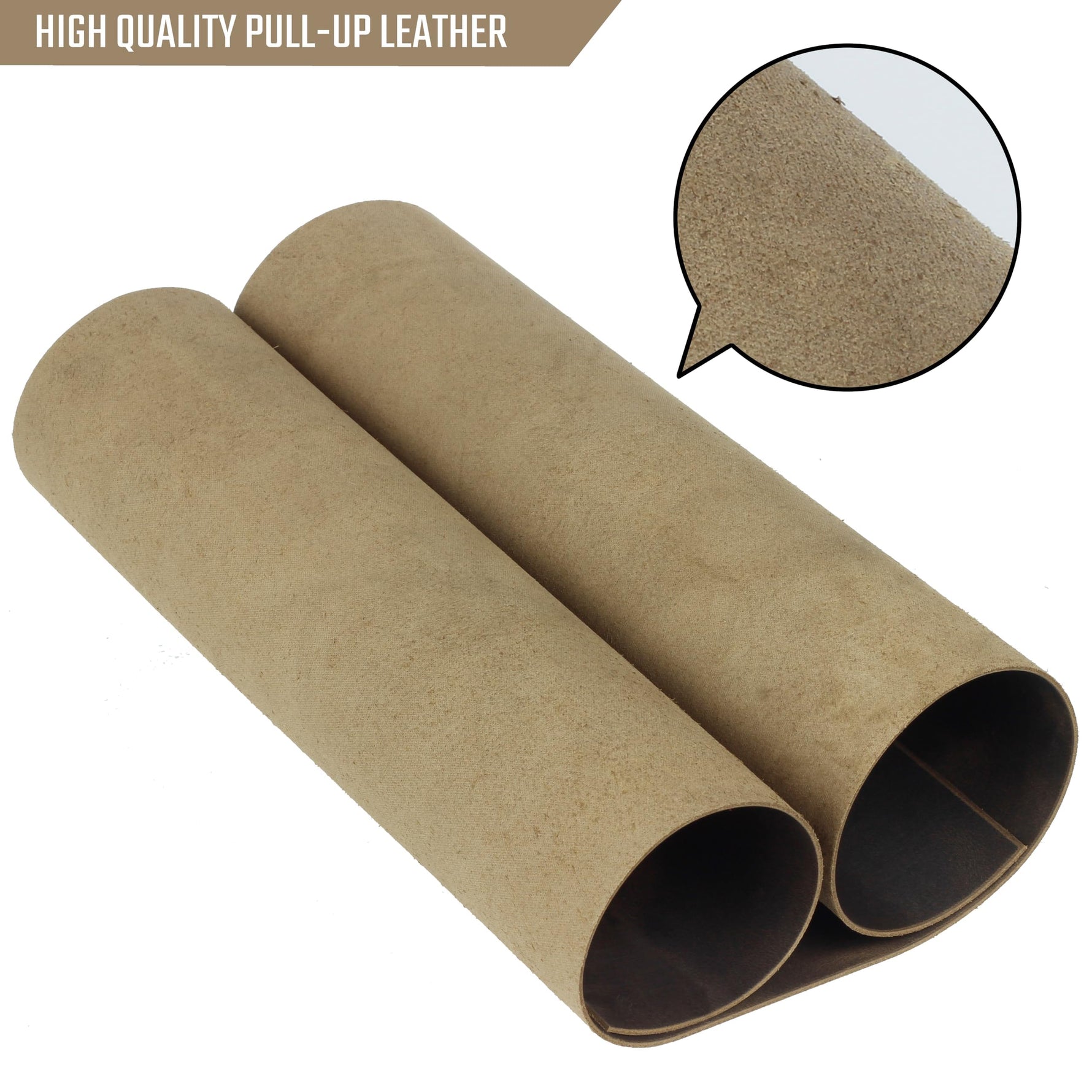 Two rolls of full grain leather sheets for crafts, perfect for DIY projects