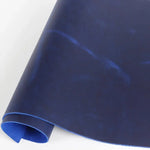 Rolled Navy Blue Full-Grain Genuine Leather Sheets for Crafts and Tooling Leather