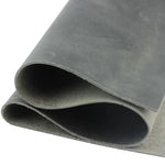 Folded gray leather sheet showcasing Premium Full Grain Leather for crafting projects 
