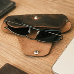 Sunglasses in a Slim Leather Eyeglass and Sunglasses Case for stylish protection