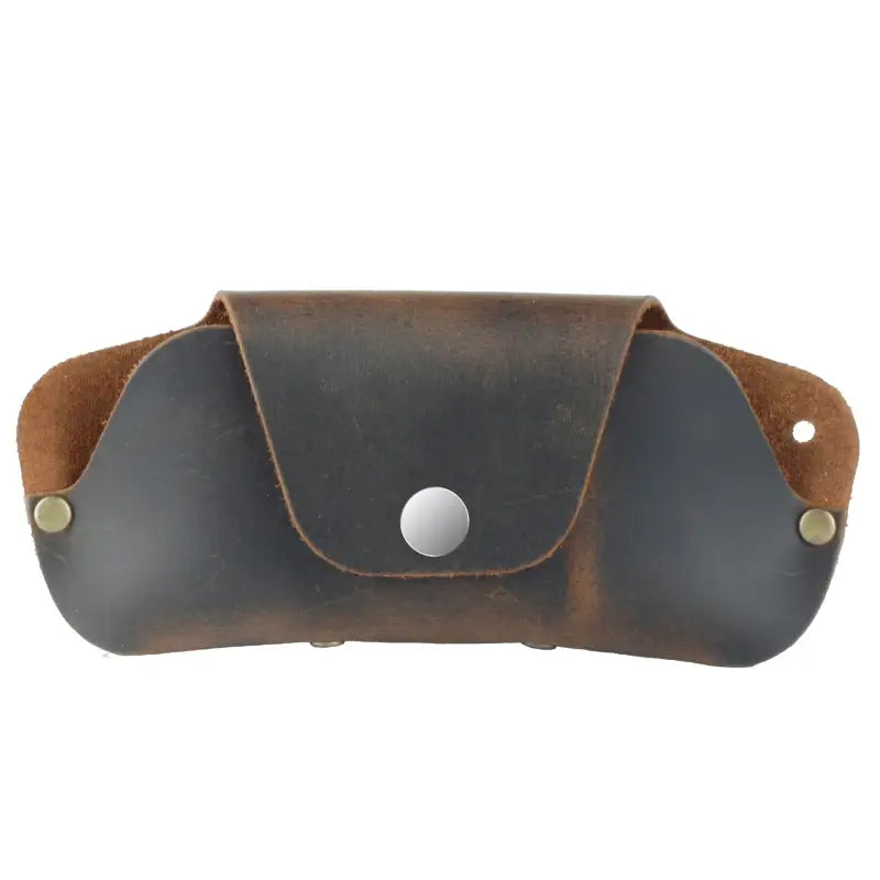 Brown leather eyeglass case for sunglasses, slim leather eyeglass and sunglasses case #Tan