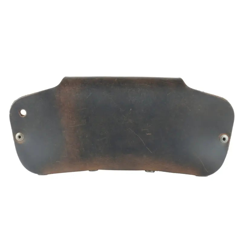 Dark curved metal plate with holes for a Slim Leather Eyeglass Case mounting