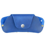 Blue leather eyeglass case from the Slim Leather Eyeglass and Sunglasses Case collection