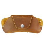 Brown leather eyeglass case, part of Slim Leather Eyeglass and Sunglasses Case collection