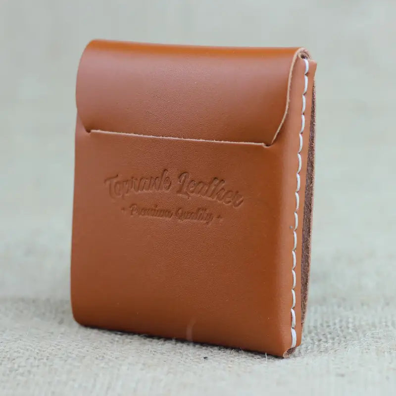 Brown leather card holder for credit cards, handmade leather wallets and wallet style
