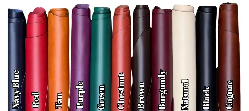 Colorful rolled leather sheets for leather card wallet and handmade leather wallets